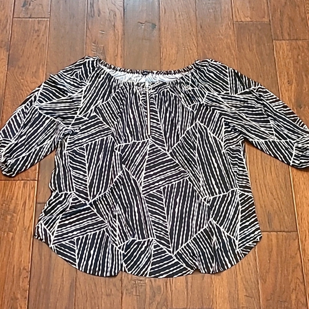 New Directions women's abstract striped top size 2X